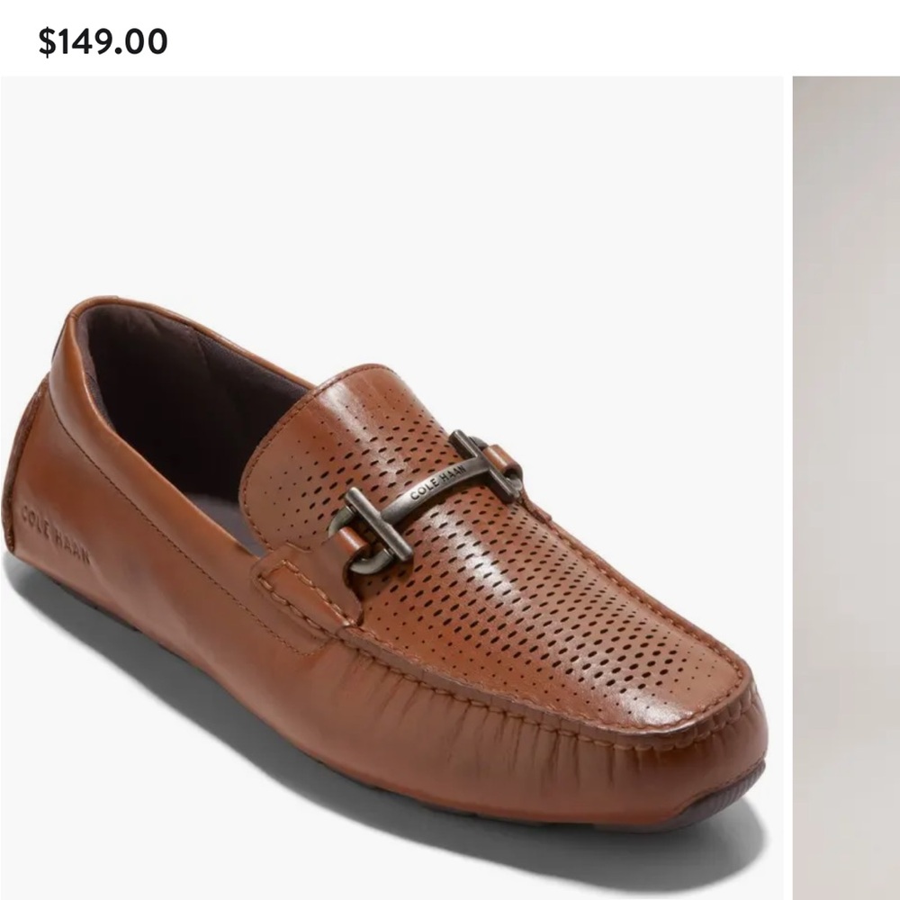 Cole Haan Men's Tan Perforated Loafers